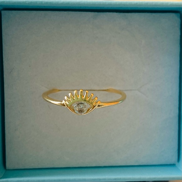 Cubic Zirconia Eye With Lashes Ring - Picture 3 of 6
